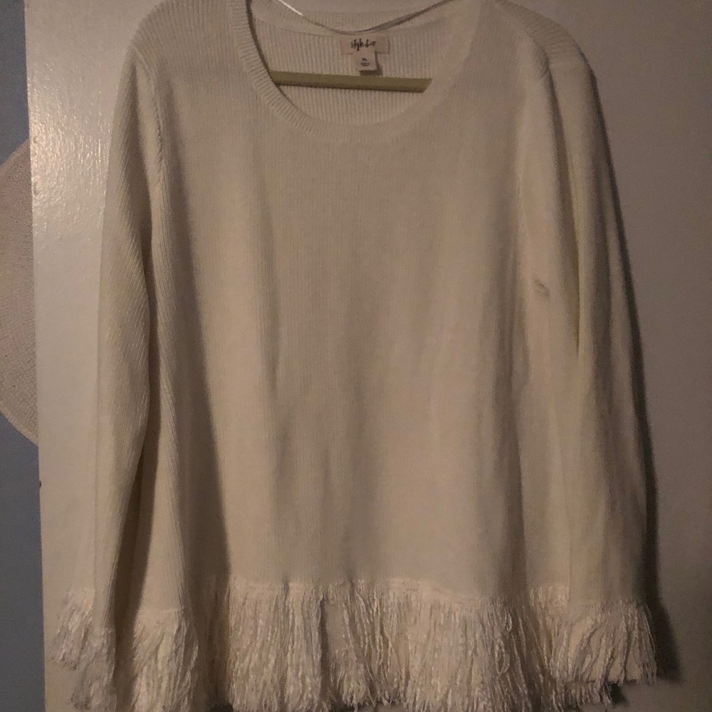 White Fringe sweater